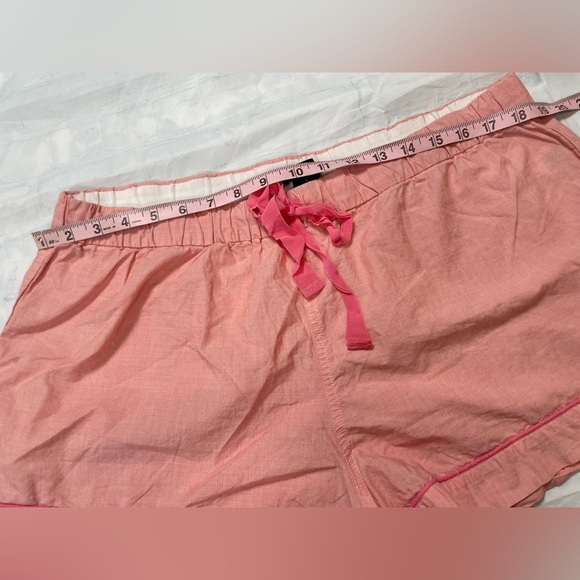 J.crew chambray boxer seaside shorts pink coral woman’s L sleep bottoms casual - Picture 5 of 13